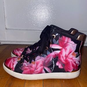 Ted Baker Floral Hightop Sneakers, 9 US Women